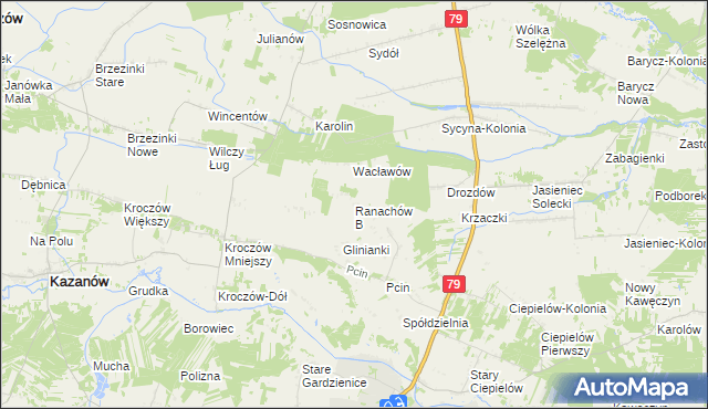 mapa Ranachów B, Ranachów B na mapie Targeo