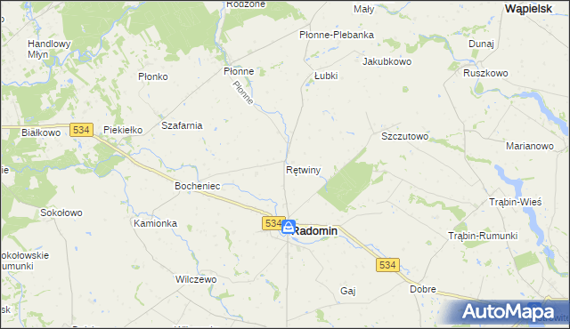 mapa Rętwiny, Rętwiny na mapie Targeo