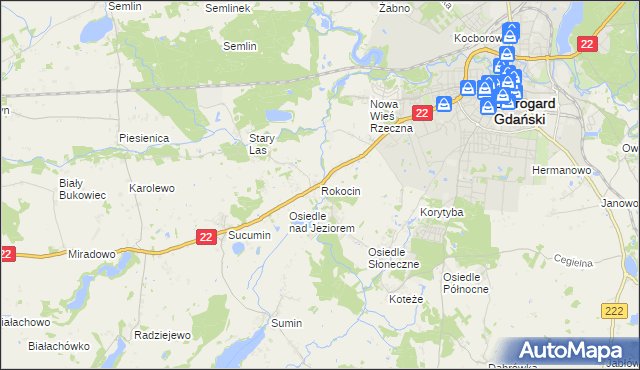 mapa Rokocin, Rokocin na mapie Targeo