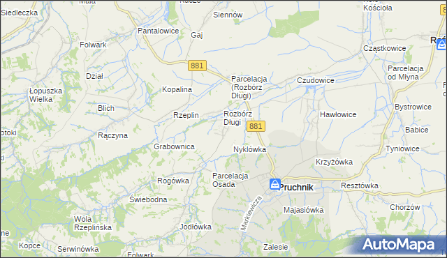 mapa Rozbórz Okrągły, Rozbórz Okrągły na mapie Targeo
