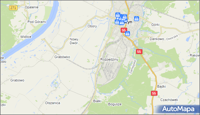 mapa Rozpędziny, Rozpędziny na mapie Targeo