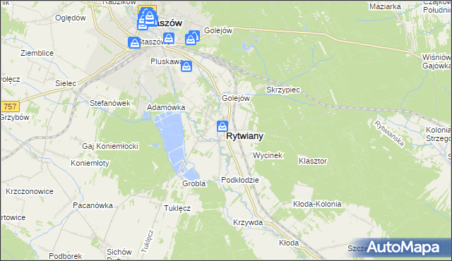 mapa Rytwiany, Rytwiany na mapie Targeo