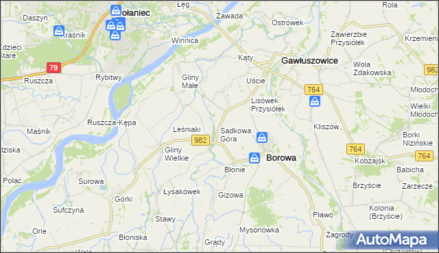 mapa Sadkowa Góra, Sadkowa Góra na mapie Targeo