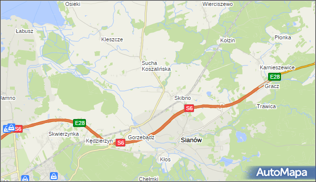 mapa Skibienko, Skibienko na mapie Targeo