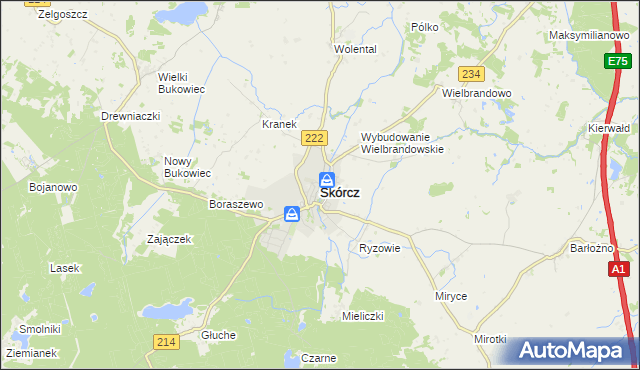 mapa Skórcz, Skórcz na mapie Targeo