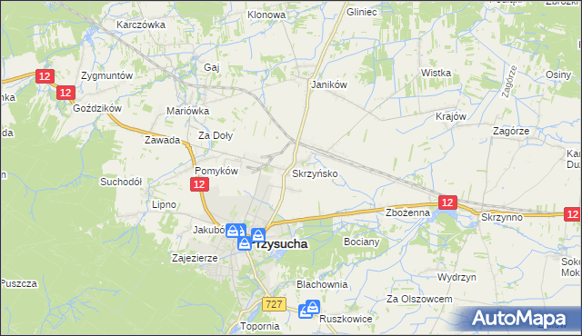 mapa Skrzyńsko, Skrzyńsko na mapie Targeo