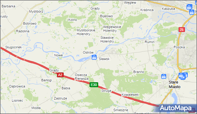 mapa Sławsk, Sławsk na mapie Targeo