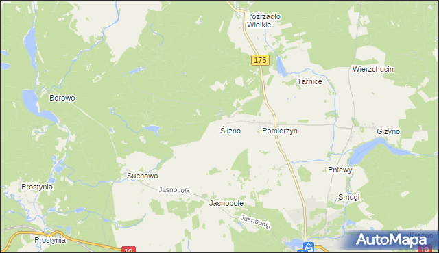 mapa Ślizno, Ślizno na mapie Targeo