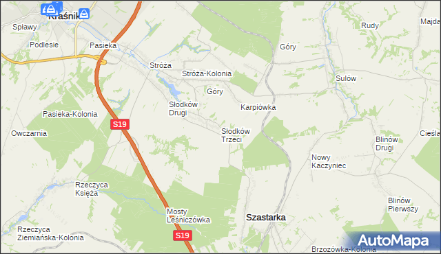 mapa Słodków Trzeci, Słodków Trzeci na mapie Targeo