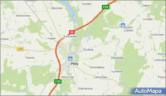 mapa Słudwia, Słudwia na mapie Targeo