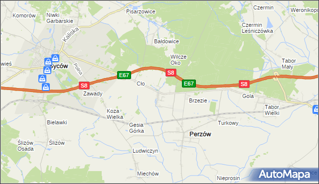 mapa Słupia pod Bralinem, Słupia pod Bralinem na mapie Targeo