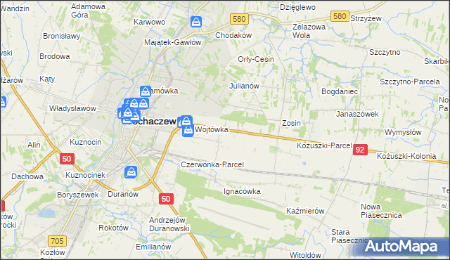 mapa Sochaczew-Wieś, Sochaczew-Wieś na mapie Targeo