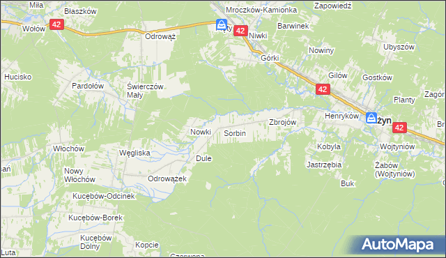 mapa Sorbin, Sorbin na mapie Targeo