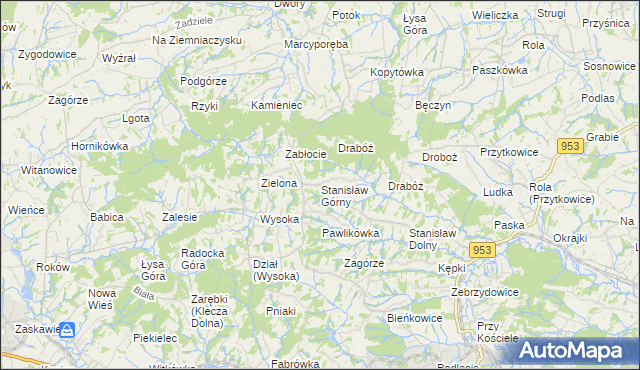 mapa Stanisław Górny, Stanisław Górny na mapie Targeo