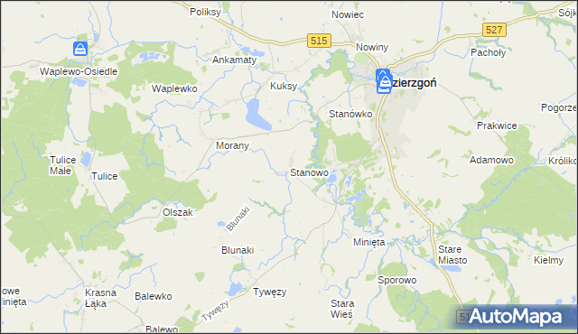 mapa Stanowo gmina Dzierzgoń, Stanowo gmina Dzierzgoń na mapie Targeo