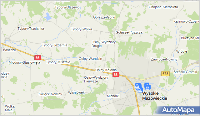 mapa Stare Osipy, Stare Osipy na mapie Targeo