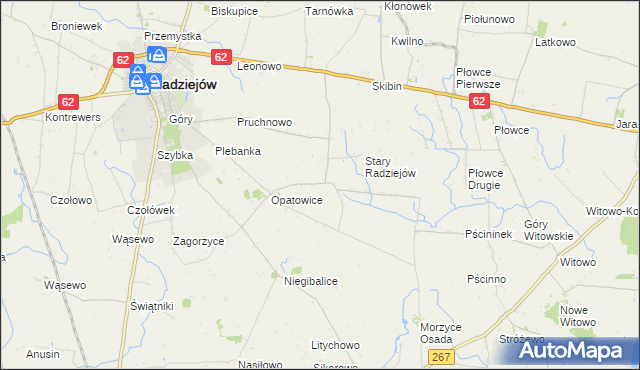 mapa Stary Radziejów Kolonia, Stary Radziejów Kolonia na mapie Targeo