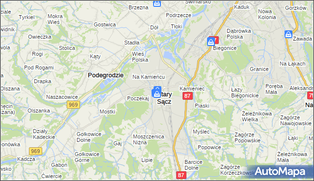 mapa Stary Sącz, Stary Sącz na mapie Targeo