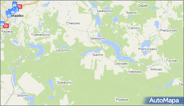 mapa Starzno, Starzno na mapie Targeo