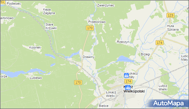mapa Stefanowo gmina Krzyż Wielkopolski, Stefanowo gmina Krzyż Wielkopolski na mapie Targeo