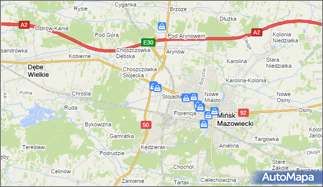 mapa Stojadła, Stojadła na mapie Targeo