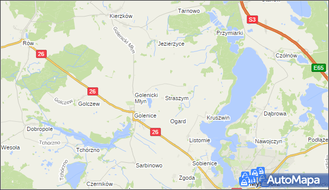 mapa Straszym, Straszym na mapie Targeo