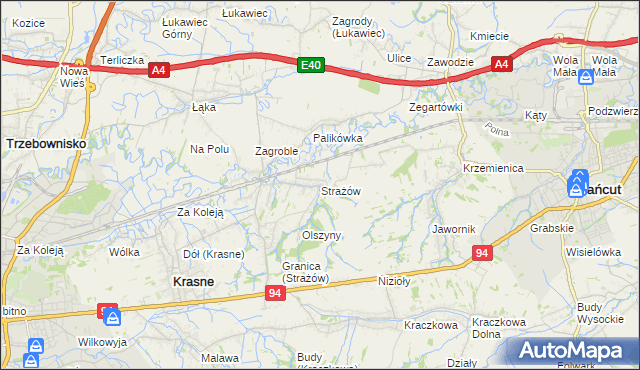 mapa Strażów, Strażów na mapie Targeo