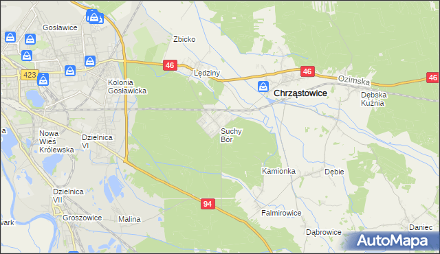 mapa Suchy Bór, Suchy Bór na mapie Targeo