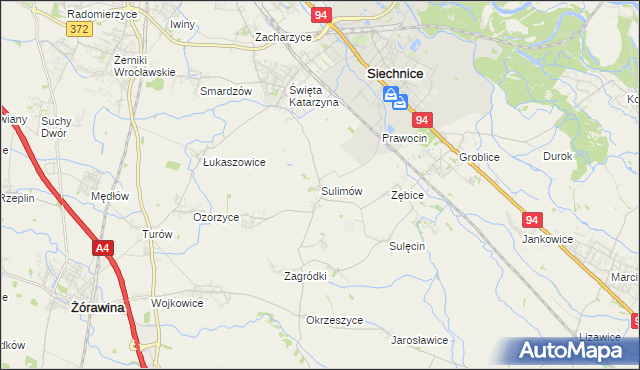mapa Sulimów gmina Siechnice, Sulimów gmina Siechnice na mapie Targeo