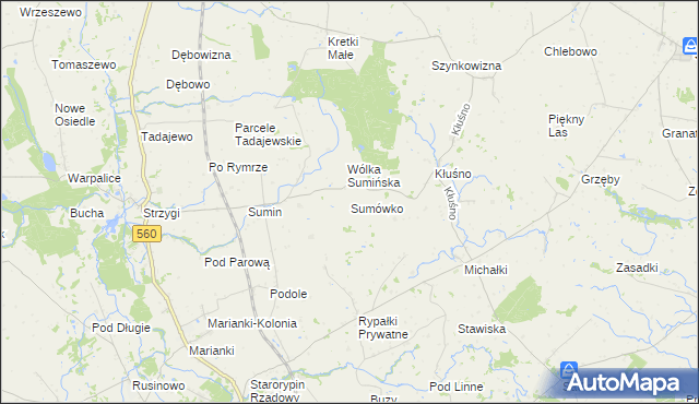 mapa Sumówko gmina Osiek, Sumówko gmina Osiek na mapie Targeo