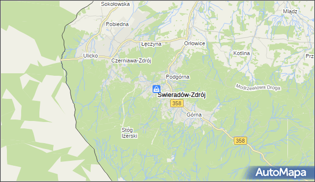 mapa Świeradów-Zdrój, Świeradów-Zdrój na mapie Targeo