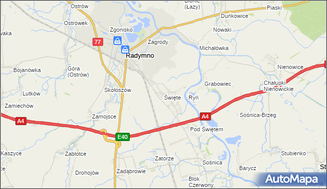 mapa Święte gmina Radymno, Święte gmina Radymno na mapie Targeo