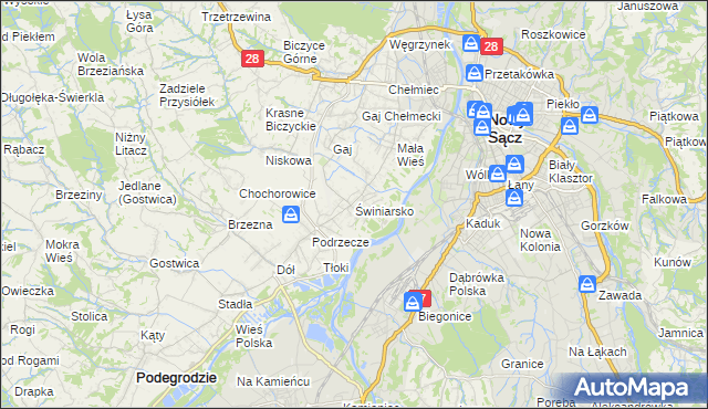 mapa Świniarsko, Świniarsko na mapie Targeo