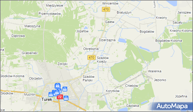 mapa Szadów Księży, Szadów Księży na mapie Targeo