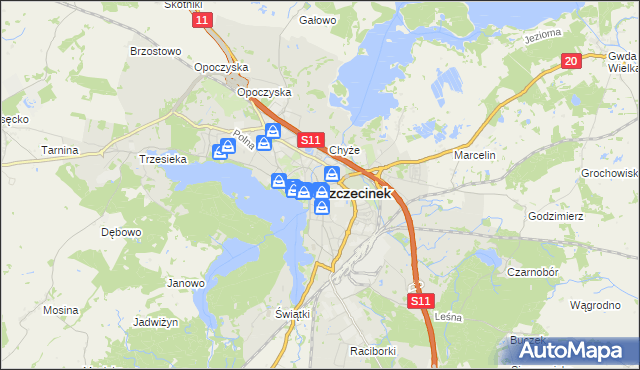 mapa Szczecinek, Szczecinek na mapie Targeo