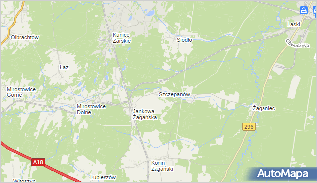 mapa Szczepanów gmina Iłowa, Szczepanów gmina Iłowa na mapie Targeo