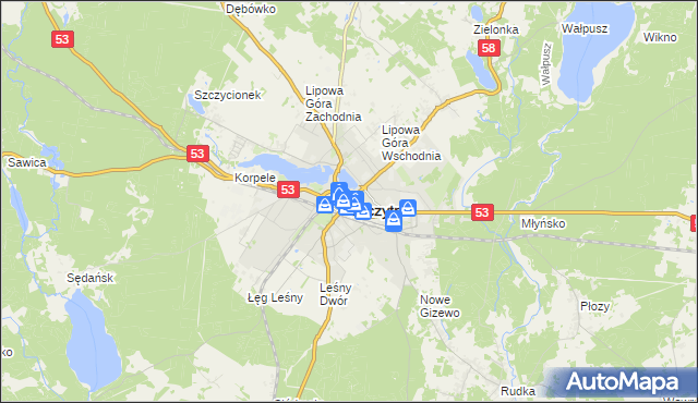 mapa Szczytno, Szczytno na mapie Targeo