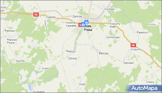 mapa Szkody-Kolonia, Szkody-Kolonia na mapie Targeo