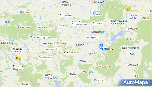 mapa Szucie, Szucie na mapie Targeo