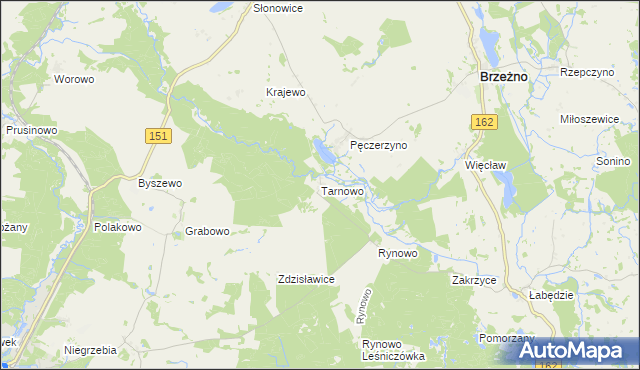 mapa Tarnowo gmina Łobez, Tarnowo gmina Łobez na mapie Targeo