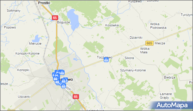 mapa Toczyłowo, Toczyłowo na mapie Targeo