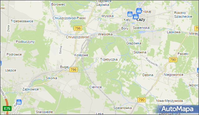 mapa Trzebyczka, Trzebyczka na mapie Targeo
