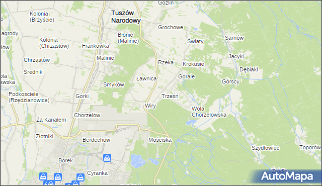 mapa Trześń gmina Mielec, Trześń gmina Mielec na mapie Targeo