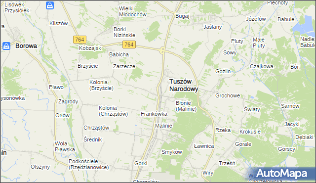 mapa Tuszów Mały, Tuszów Mały na mapie Targeo