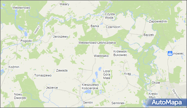 mapa Wałdówko gmina Zblewo, Wałdówko gmina Zblewo na mapie Targeo