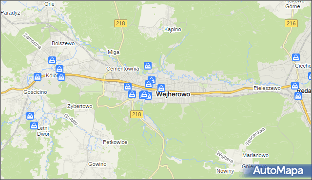 mapa Wejherowo, Wejherowo na mapie Targeo
