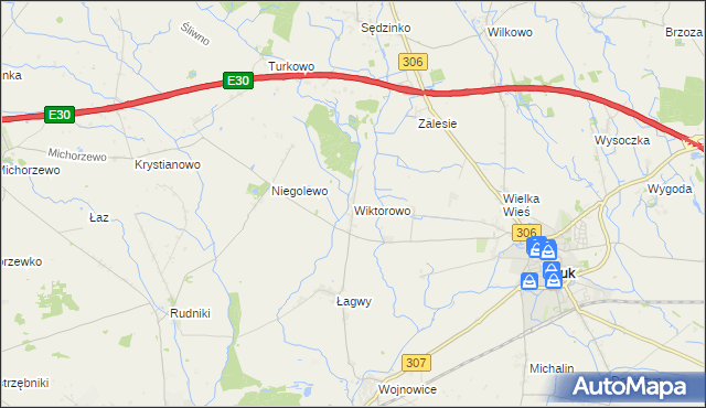 mapa Wiktorowo gmina Buk, Wiktorowo gmina Buk na mapie Targeo