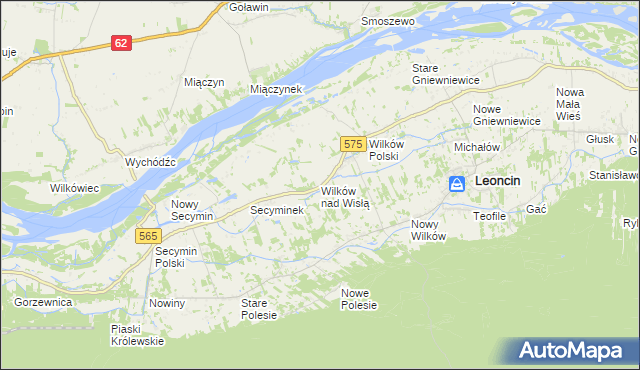 mapa Wilków nad Wisłą, Wilków nad Wisłą na mapie Targeo