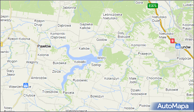 mapa Wióry, Wióry na mapie Targeo