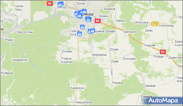 mapa Witeradów, Witeradów na mapie Targeo